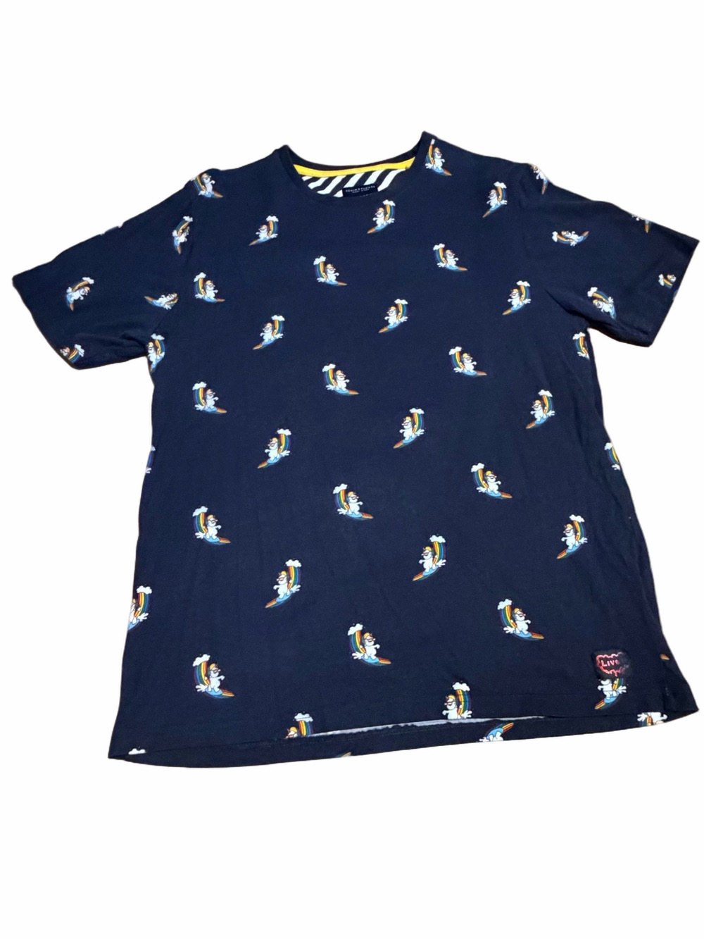Denim & Flower Ricky Singh Surfing Rainbow Unicorn T-Shirt